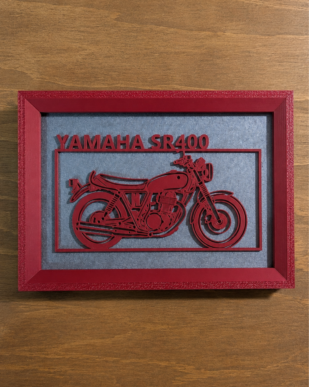 【Wine Red】Custom Motorcycle Frame Art ーLandscape|バイクフレームアート横型