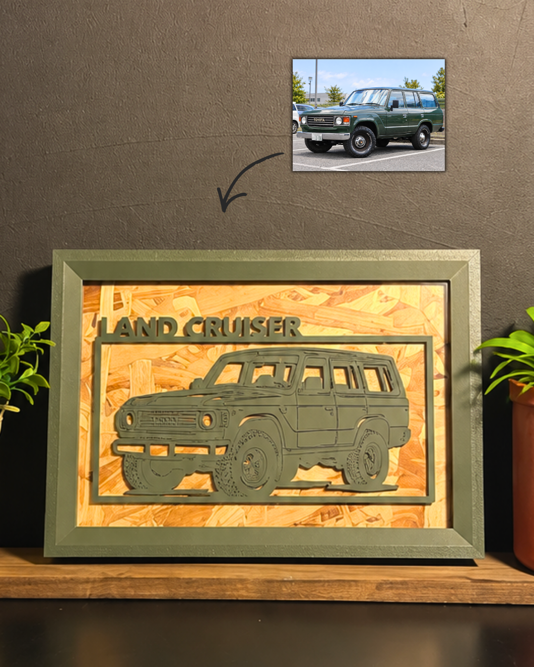 OLIVE GREEN】 WIDE｜ Car Frame Art – LASTBØLT