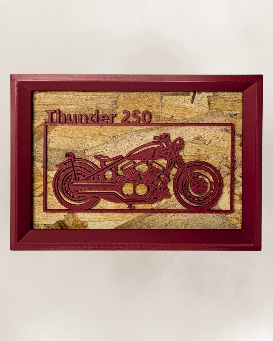 【Wine Red】Motorcycle Frame Art ーLandscape|バイクフレームアート横型