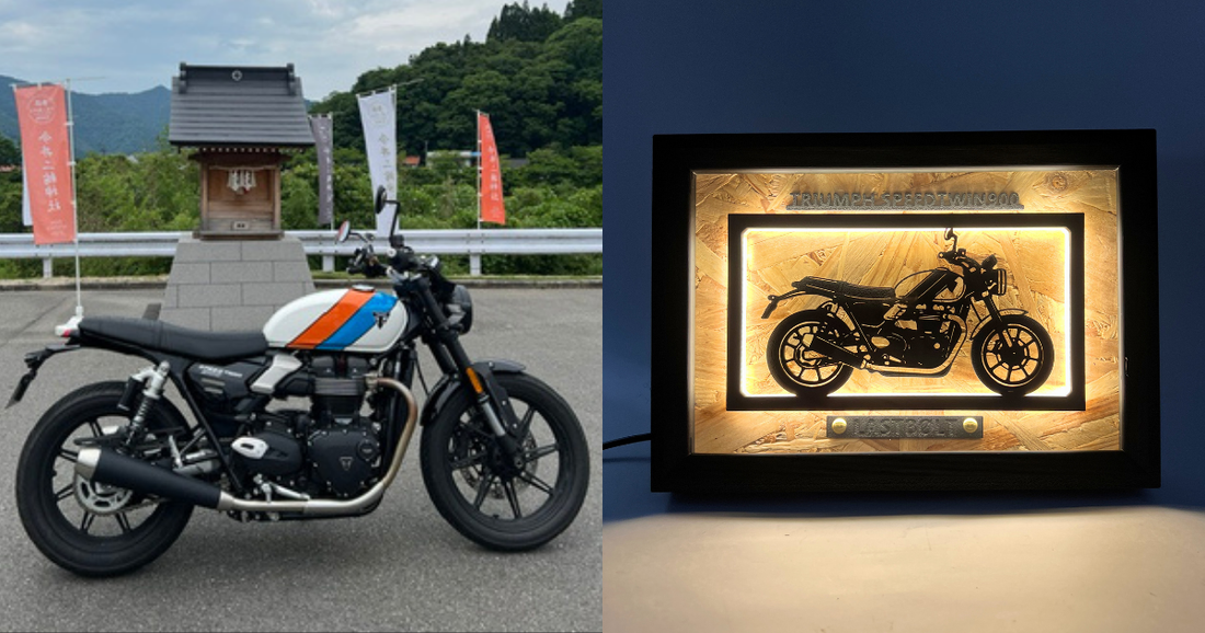 TRIUMPH SPEED TWIN 900 / Motorcycle Light Frame Art