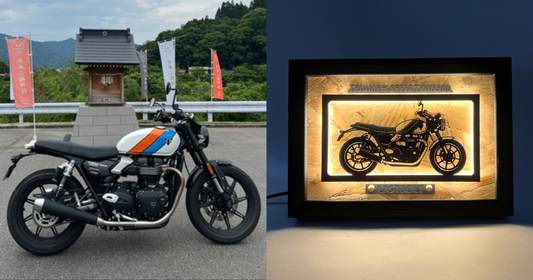 TRIUMPH SPEED TWIN 900 / Motorcycle Light Frame Art