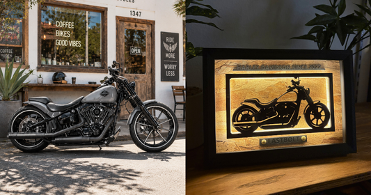 Harley-Davidson Breakout / Motorcycle Light Frame Art