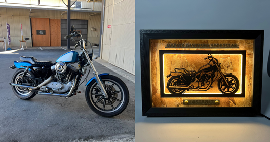 Harley-Davidson Sportster XL883 / Motorcycle Light Frame Art