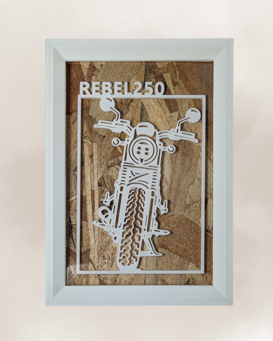 【White】Motorcycle Frame ArtーPortrait｜バイクフレームアート縦型