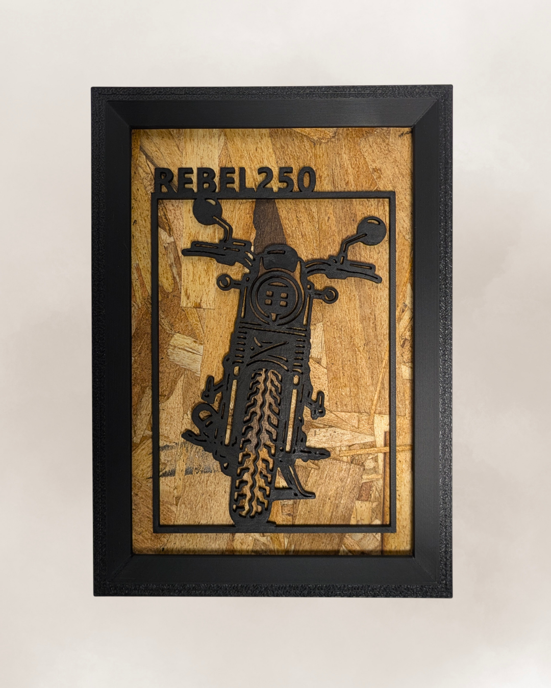 【Black】Custom Motorcycle Frame ArtーPortrait｜バイクフレームアート縦型