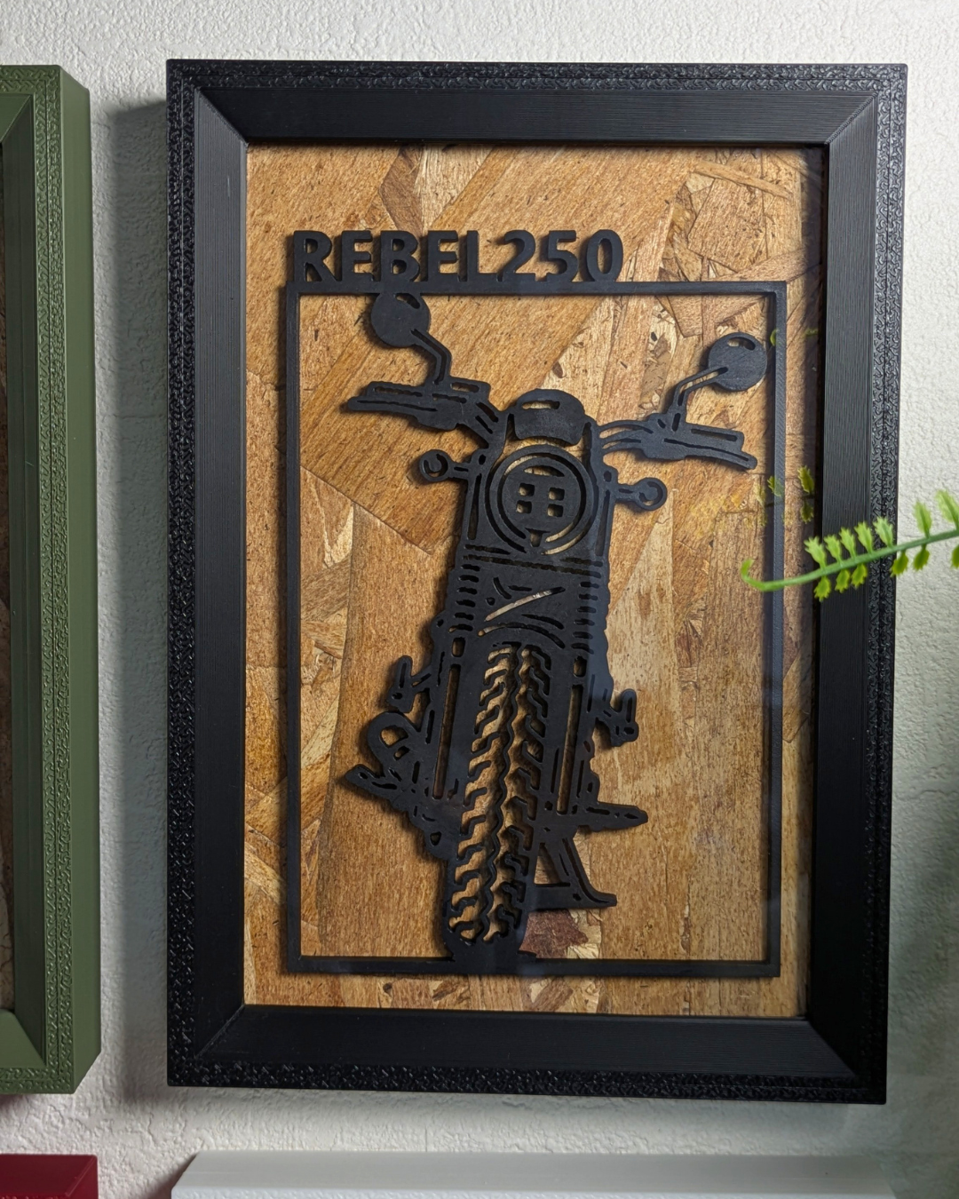 【Black】Custom Motorcycle Frame ArtーPortrait｜バイクフレームアート縦型
