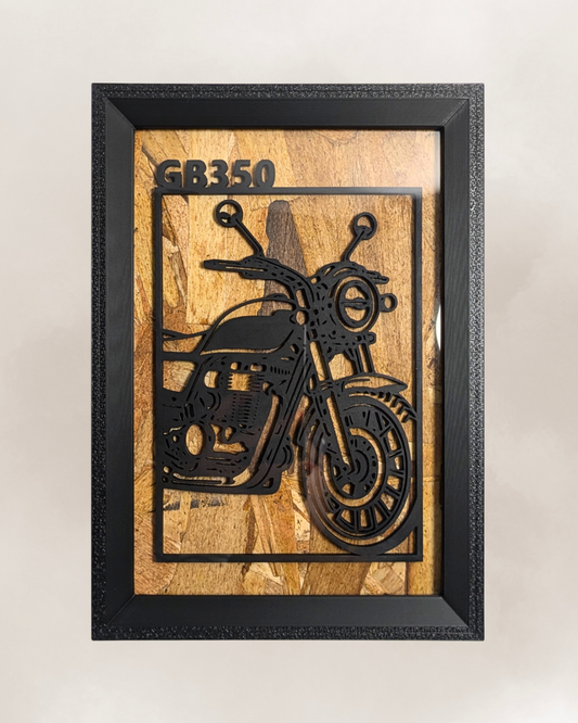 【Black】Motorcycle Frame ArtーPortrait｜バイクフレームアート縦型