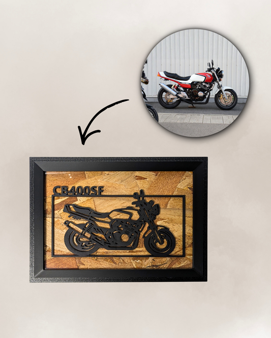 【Black】Custom Motorcycle Frame Art - Landscape｜바이크 프레임 아트 가로형