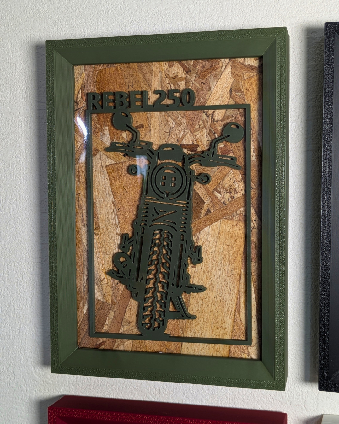 【Olive Green】Motorcycle Frame Art ーPortrait｜バイクフレームアート縦型
