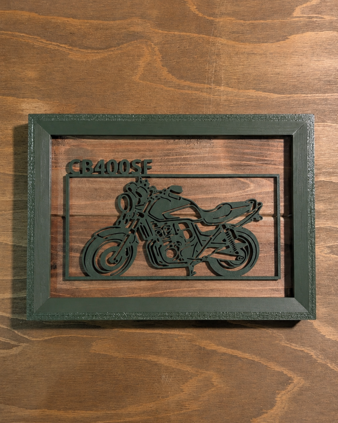 【Olive Green】Custom Motorcycle Frame Art ーLandscape｜バイクフレームアート横型