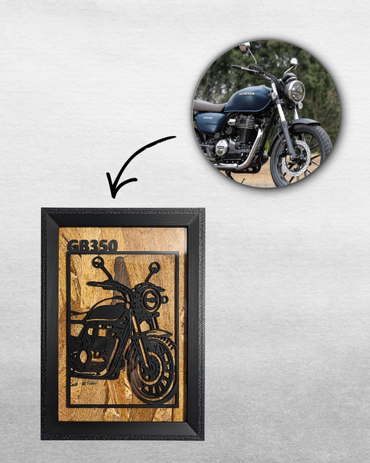 【Black】Custom Motorcycle Frame ArtーPortrait｜バイクフレームアート縦型