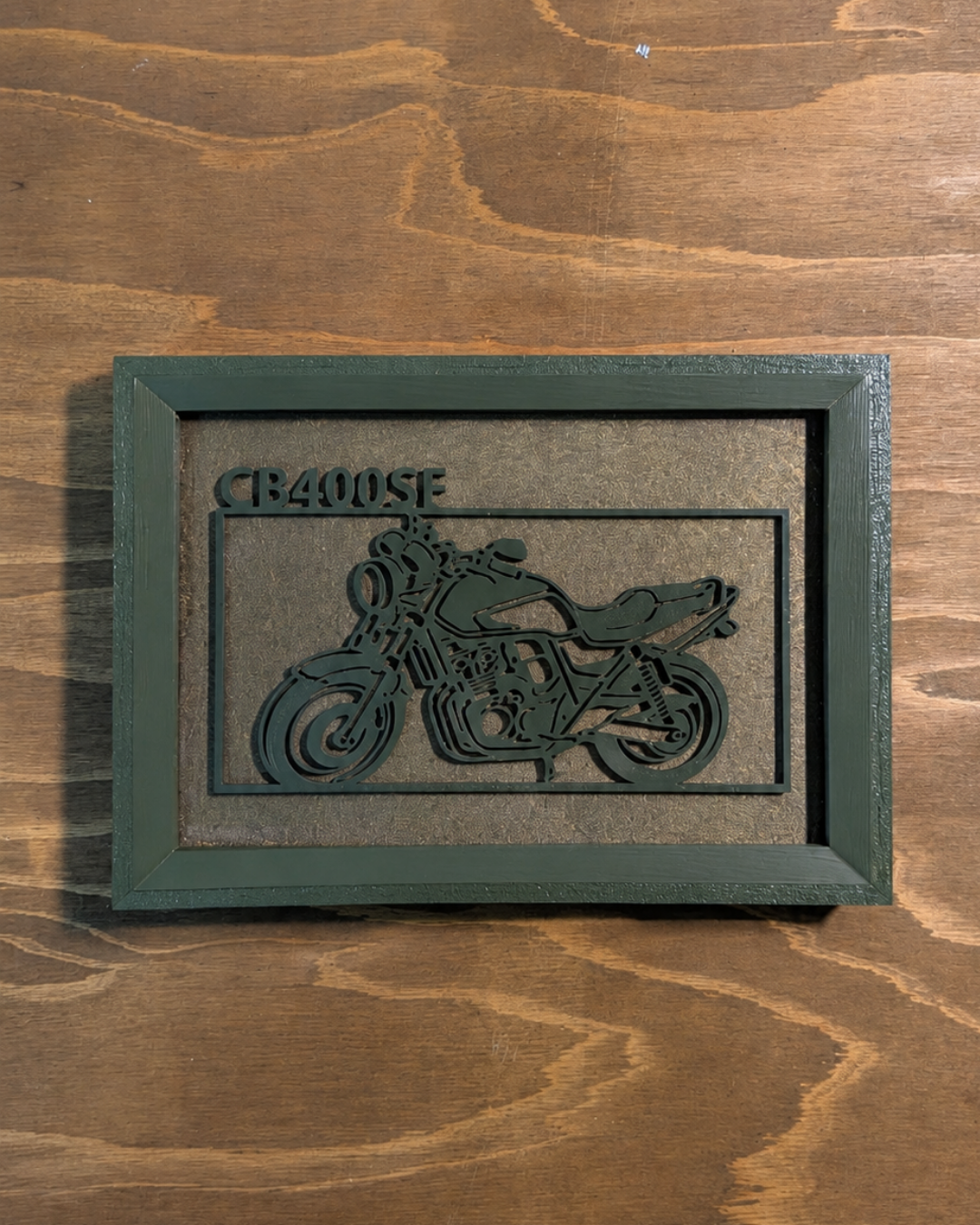 【Olive Green】Custom Motorcycle Frame Art ーLandscape｜バイクフレームアート横型