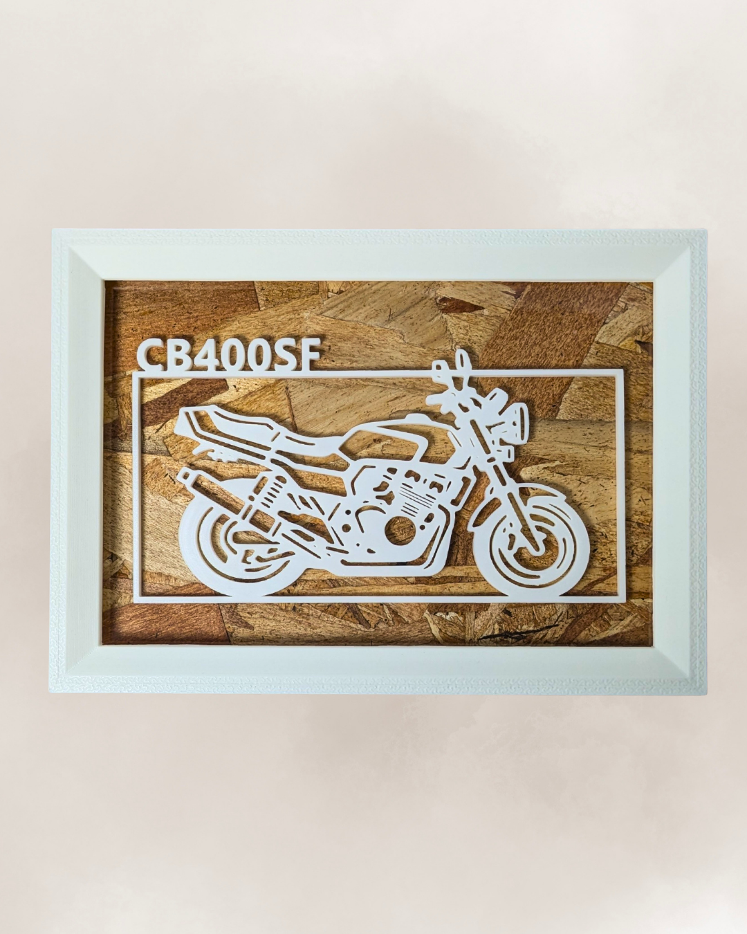 【White】Motorcycle Frame ArtーLandscape｜バイクフレームアート横型