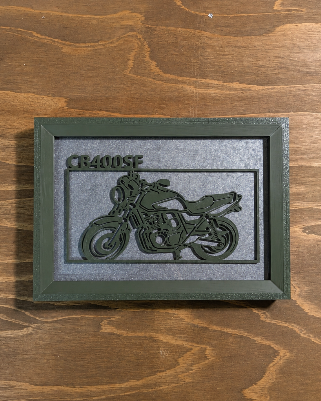 【Olive Green】Custom Motorcycle Frame Art ーLandscape｜バイクフレームアート横型