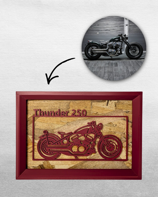 【Wine Red】Custom Motorcycle Frame Art ーLandscape｜バイクフレームアート横型