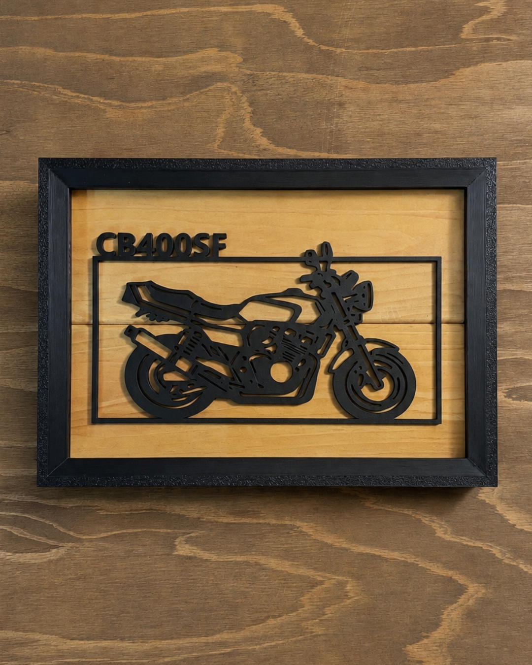【Black】Custom Motorcycle Frame ArtーLandscape｜バイクフレームアート横型