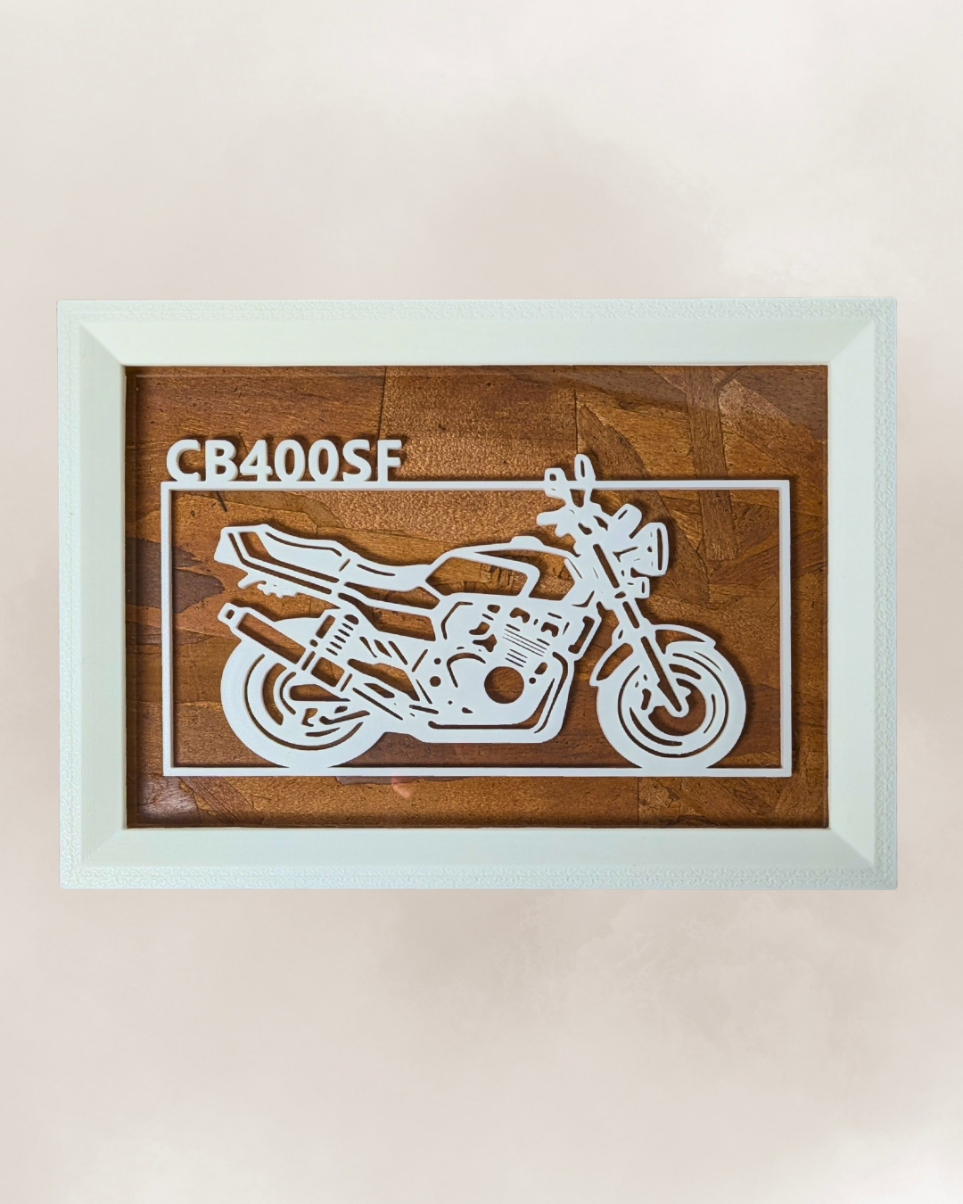 【White】Motorcycle Frame ArtーLandscape｜バイクフレームアート横型