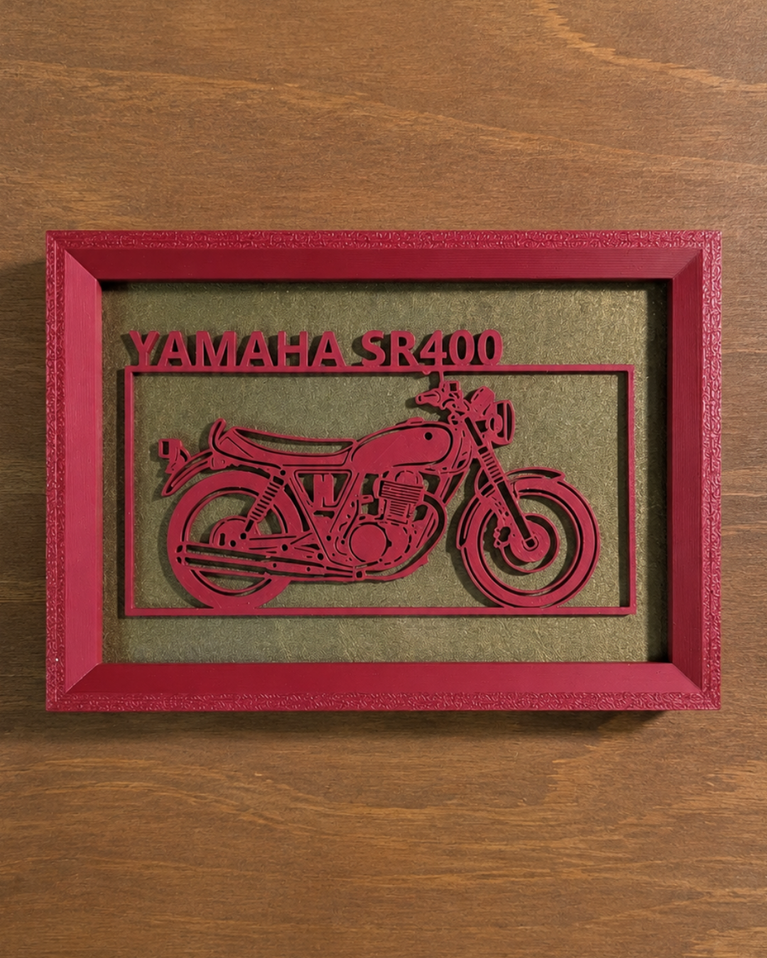 【Wine Red】Custom Motorcycle Frame Art ーLandscape｜バイクフレームアート横型