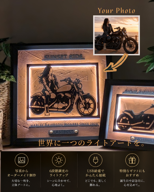 【Brown】Custom Memory Light Frame Art