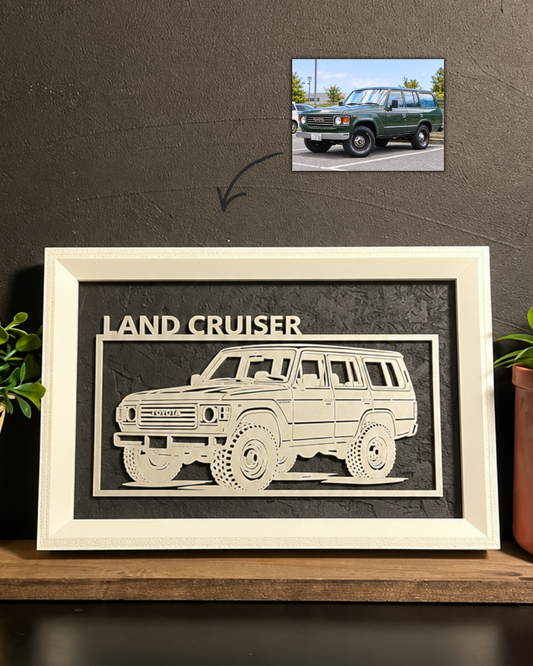 【WHITE】 WIDE｜ Car Frame Art