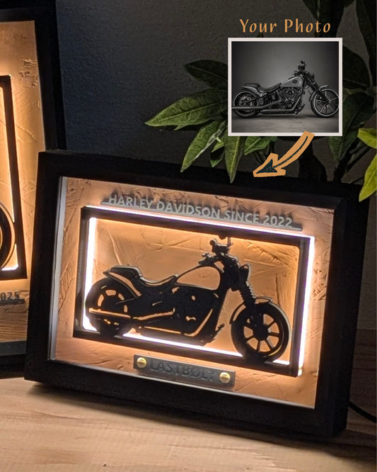 【Brown】Custom Motorcycle Light Frame Art