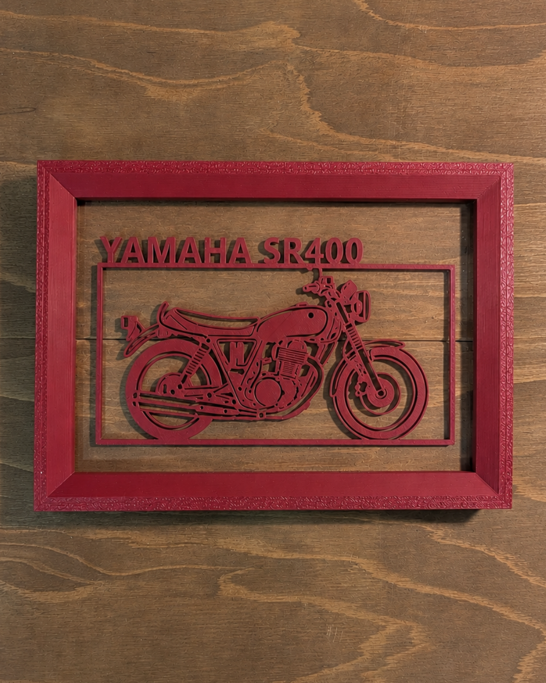 【Wine Red】Custom Motorcycle Frame Art ーLandscape｜バイクフレームアート横型