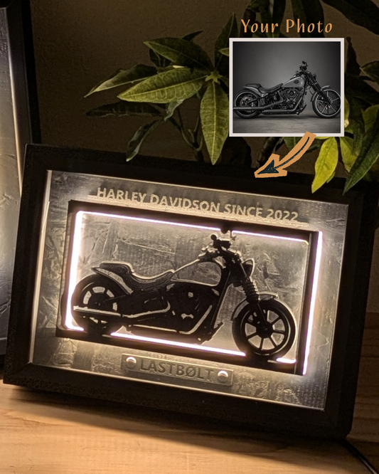 【Black】Custom Motorcycle Light Frame Art