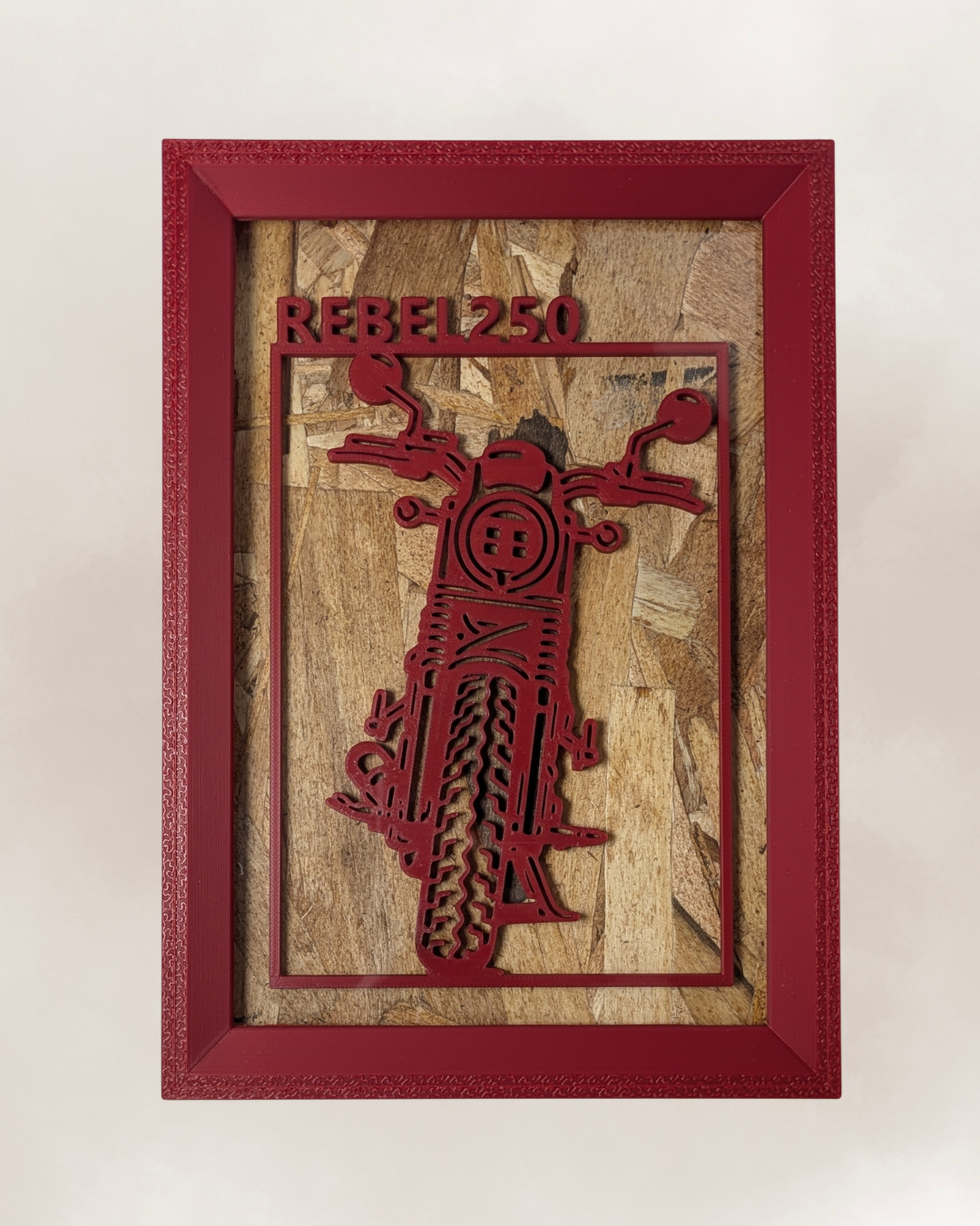【Wine Red】Custom Motorcycle Frame Art ーPortrait｜バイクフレームアート縦型