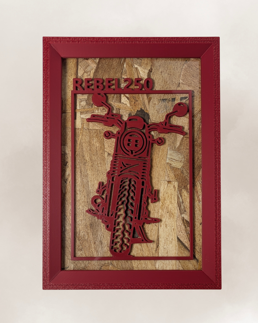 【Wine Red】Motorcycle Frame Art ーPortrait｜バイクフレームアート縦型