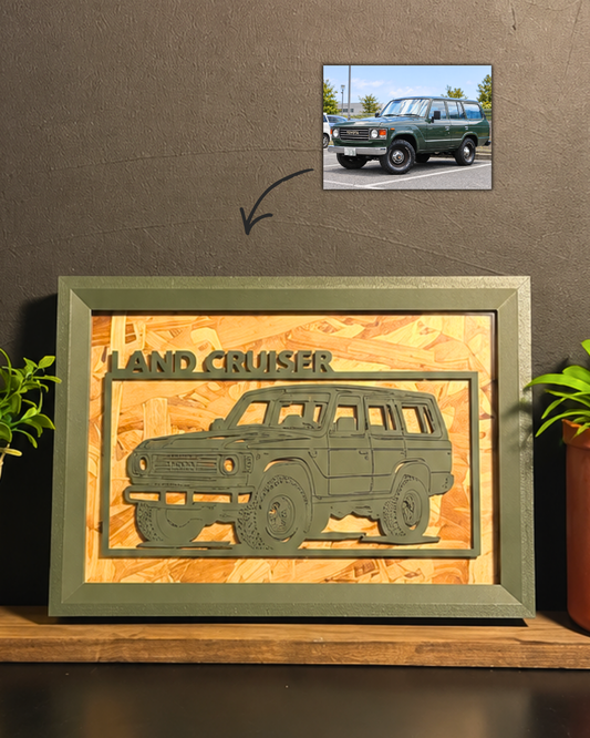 【OLIVE GREEN】 WIDE｜ Car Frame Art