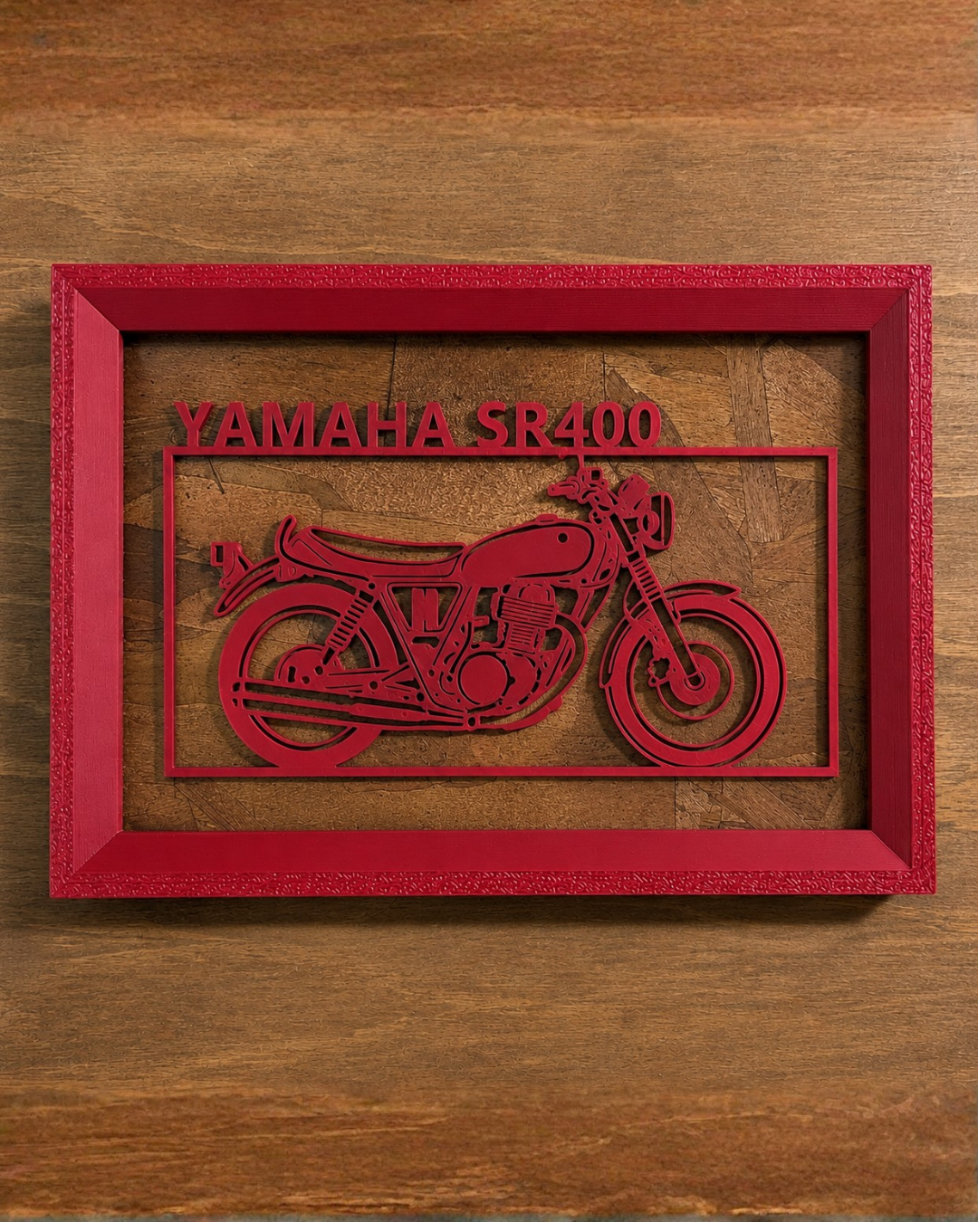 【Wine Red】Custom Motorcycle Frame Art ーLandscape｜バイクフレームアート横型