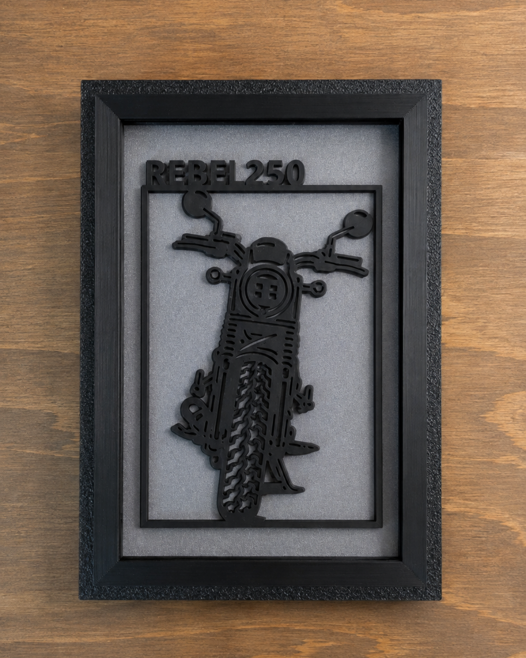 【Black】Custom Motorcycle Frame ArtーPortrait｜バイクフレームアート縦型