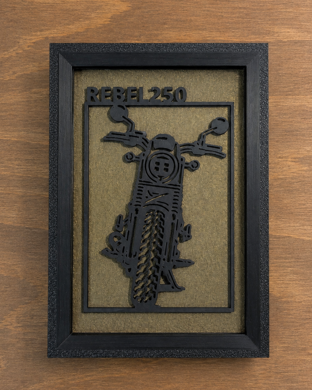 【Black】Custom Motorcycle Frame ArtーPortrait｜バイクフレームアート縦型
