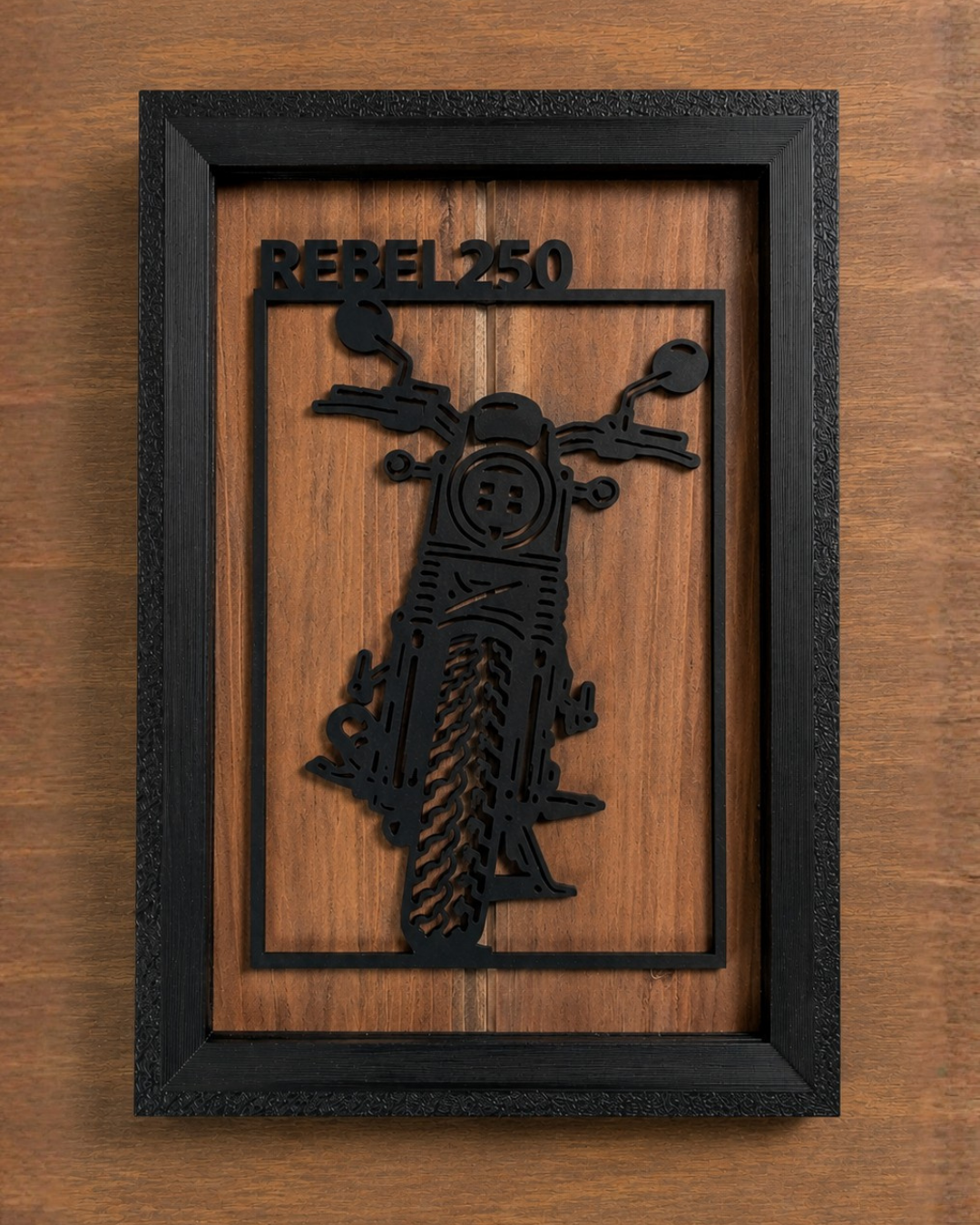 【Black】Custom Motorcycle Frame ArtーPortrait｜バイクフレームアート縦型