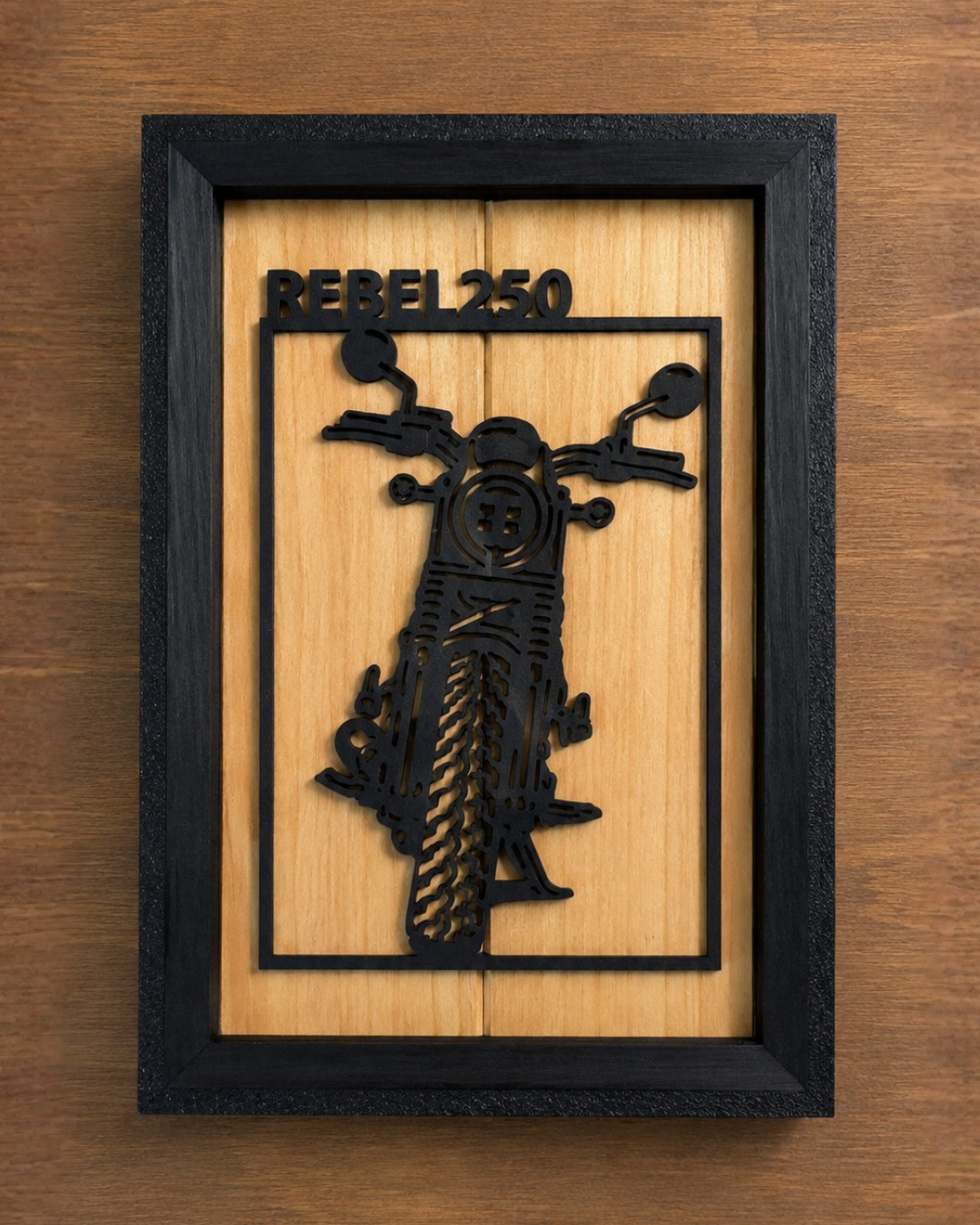 【Black】Custom Motorcycle Frame ArtーPortrait｜バイクフレームアート縦型