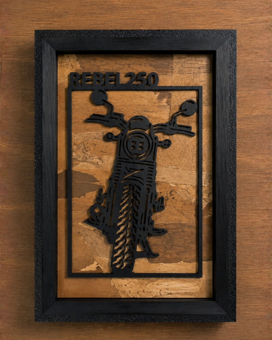 【Black】Custom Motorcycle Frame ArtーPortrait｜バイクフレームアート縦型