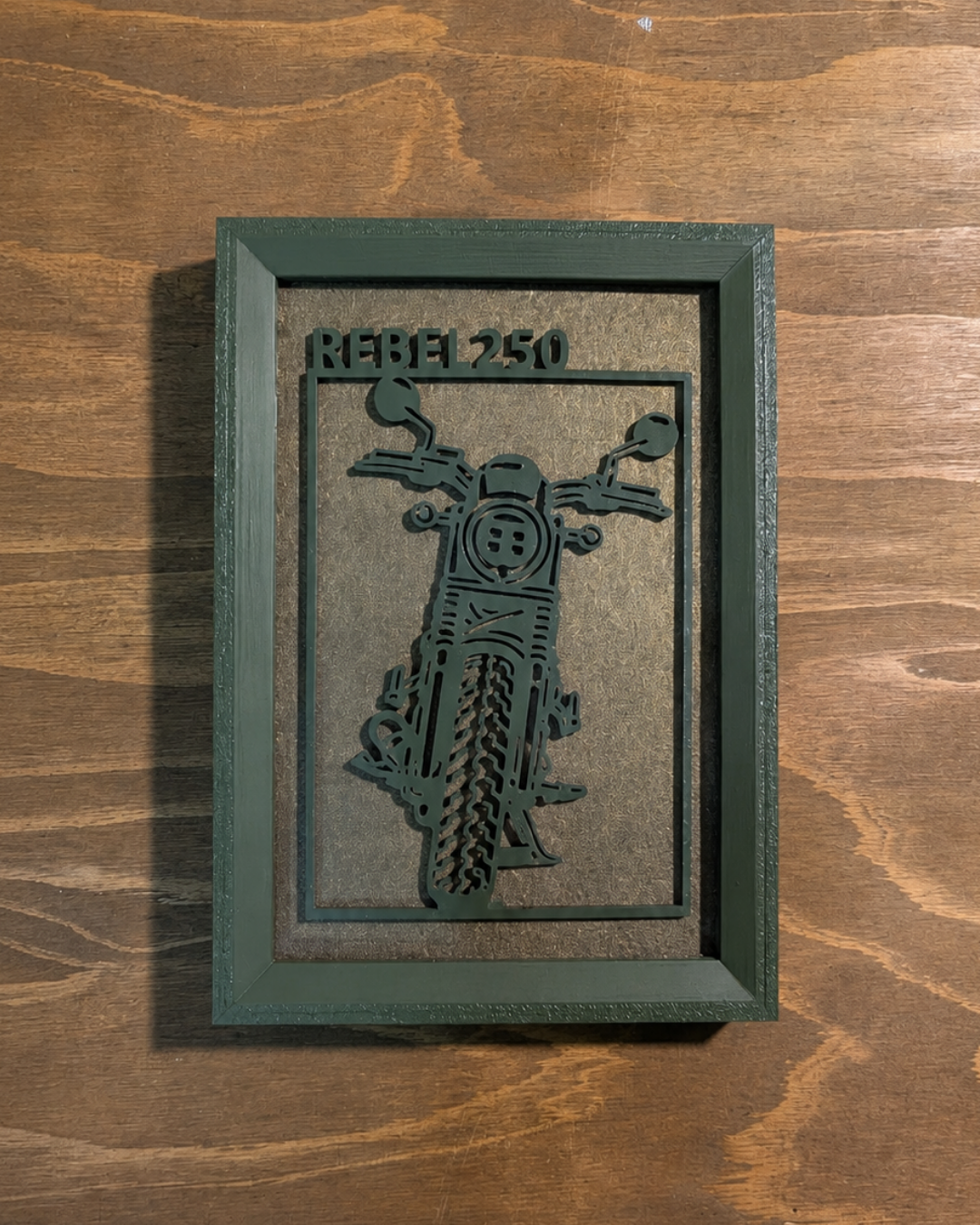【Olive Green】Custom Motorcycle Frame Art ーPortrait｜バイクフレームアート縦型