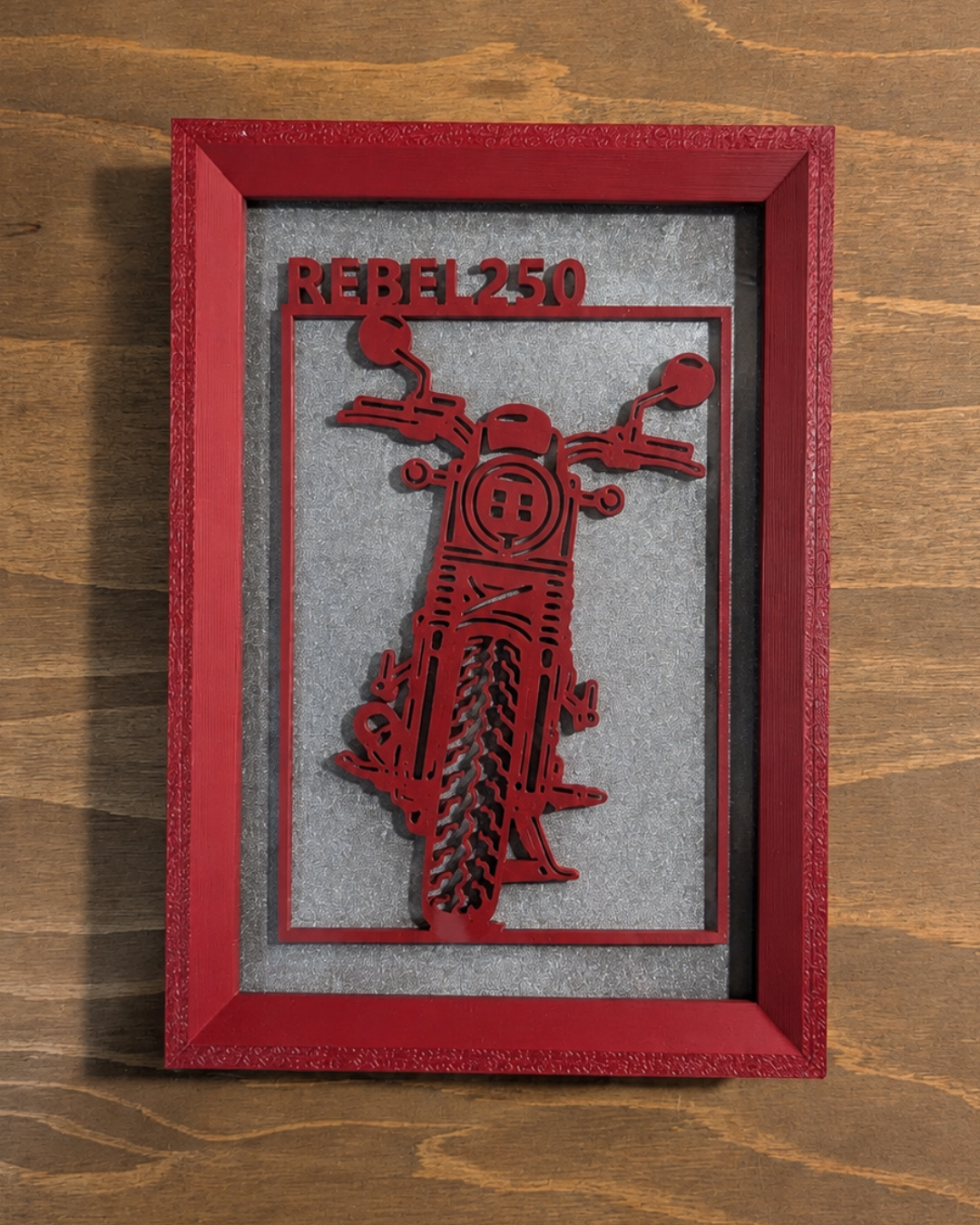【Wine Red】Custom Motorcycle Frame Art ーPortrait｜バイクフレームアート縦型