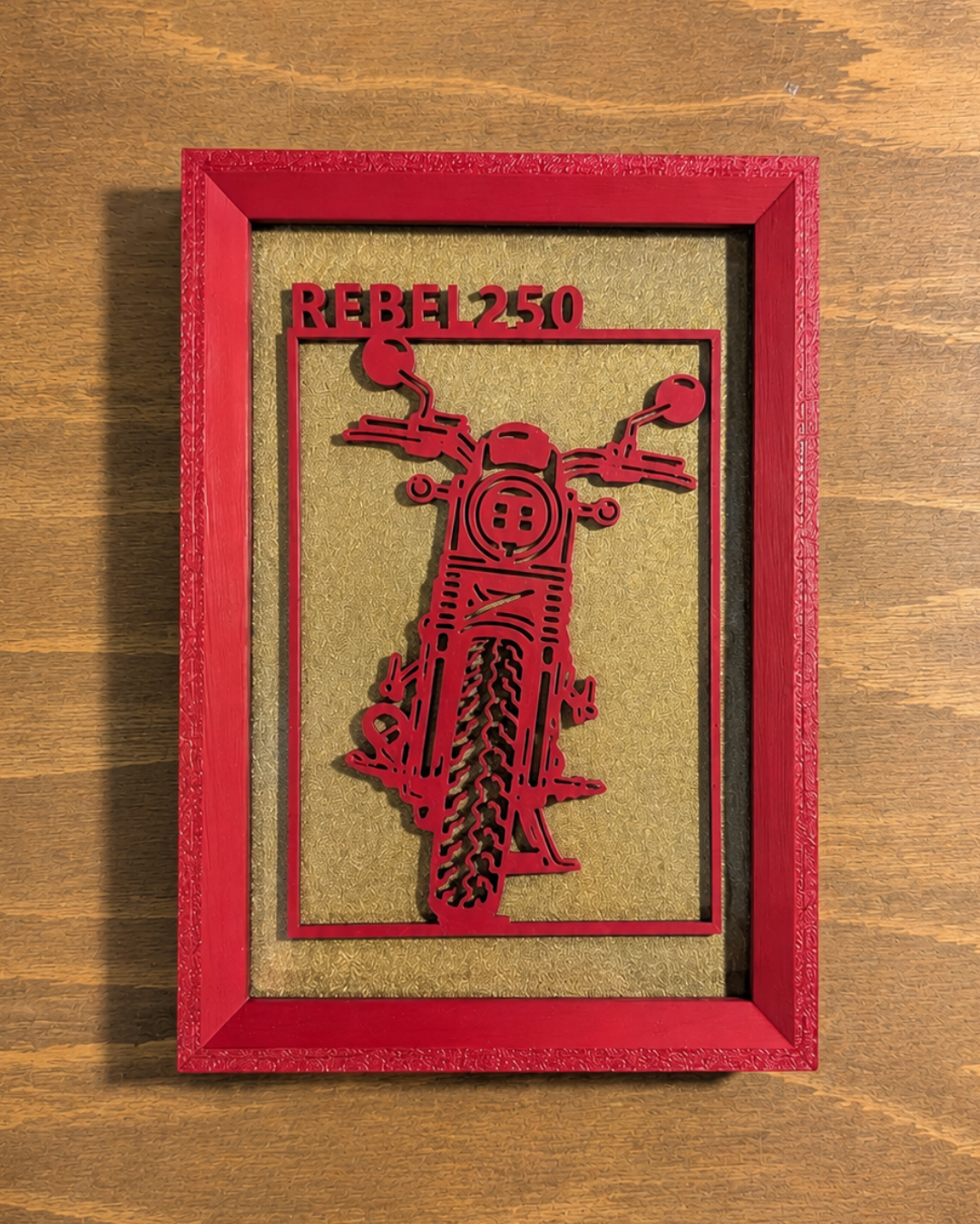 【Wine Red】Custom Motorcycle Frame Art ーPortrait｜バイクフレームアート縦型