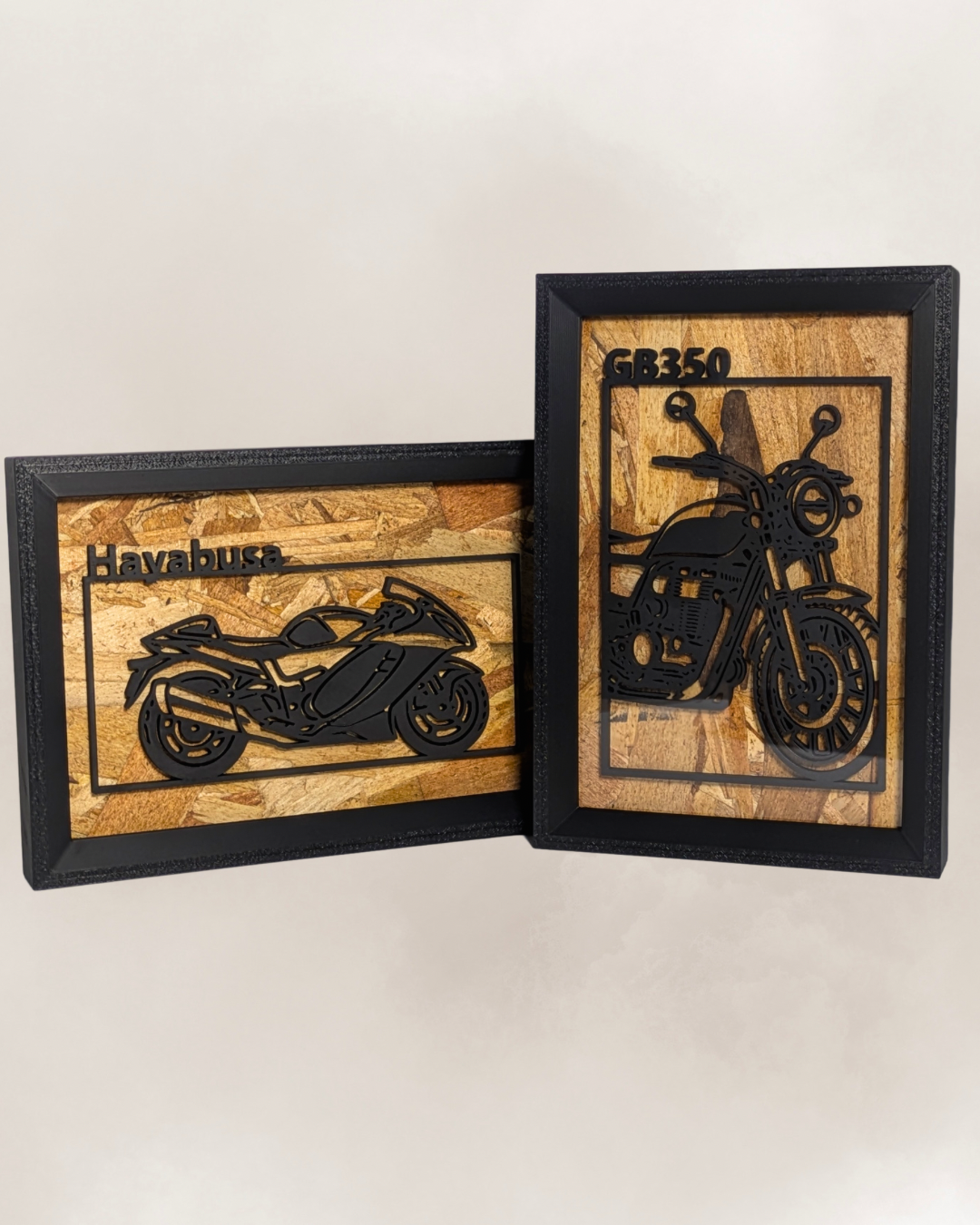 【Black】Custom Motorcycle Frame ArtーPortrait｜バイクフレームアート縦型
