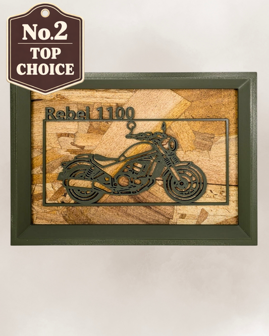 【Olive Green】Motorcycle Frame Art ーLandscape｜バイクフレームアート横型