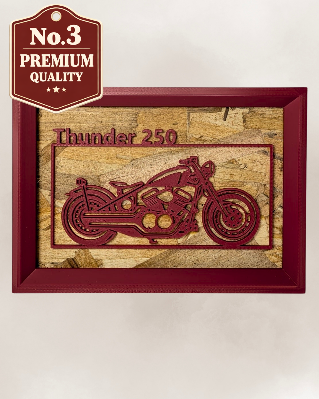 【Wine Red】Motorcycle Frame Art ーLandscape｜バイクフレームアート横型