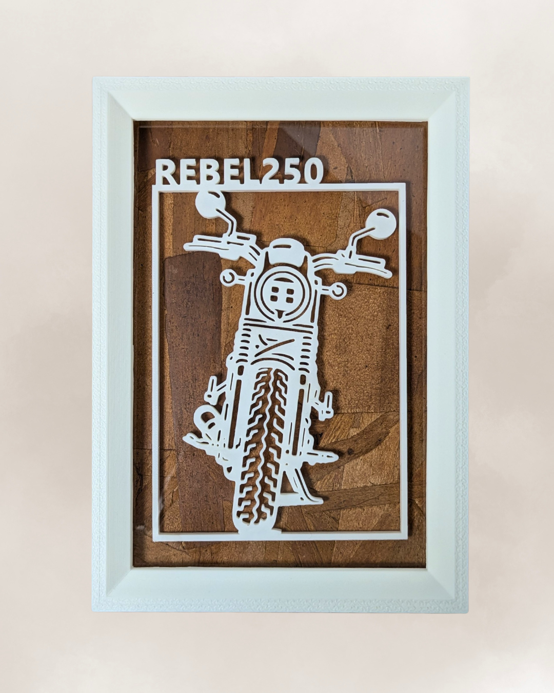 【White】Motorcycle Frame ArtーPortrait｜バイクフレームアート縦型