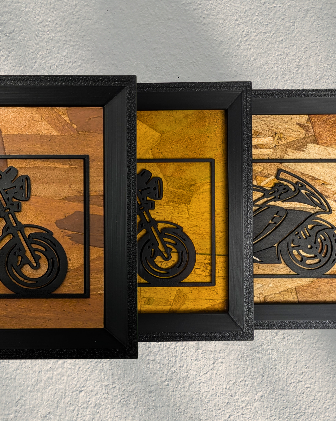 【Black】Motorcycle Frame ArtーLandscape｜バイクフレームアート横型