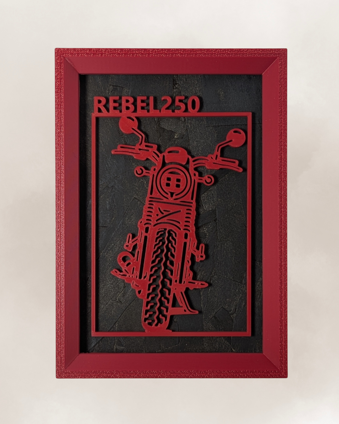 【Wine Red】Custom Motorcycle Frame Art ーPortrait｜バイクフレームアート縦型