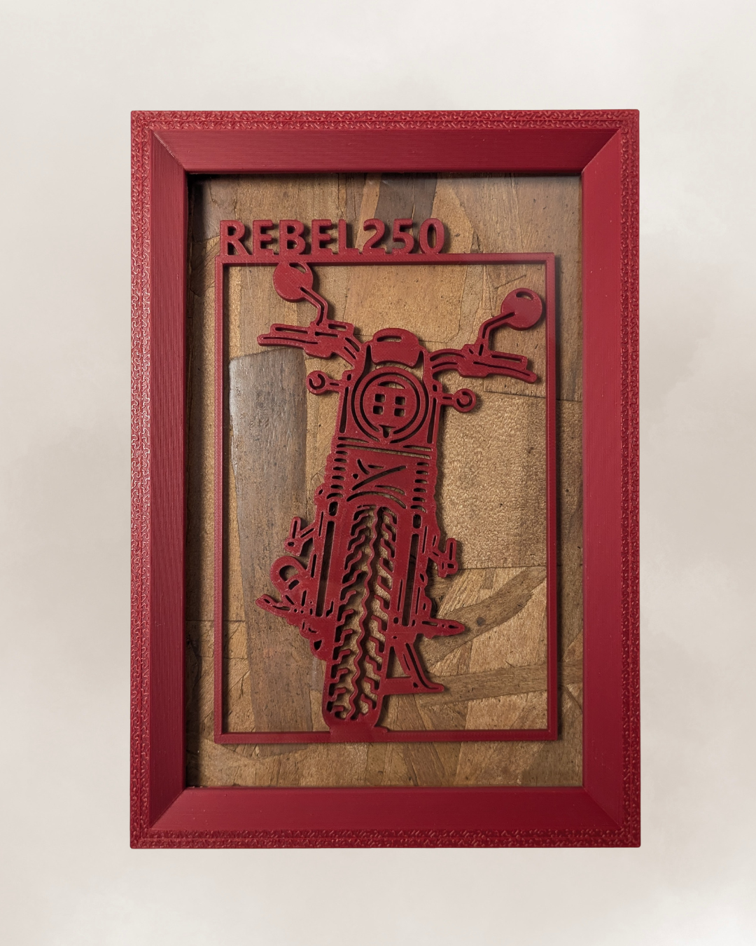 【Wine Red】Custom Motorcycle Frame Art ーPortrait｜バイクフレームアート縦型