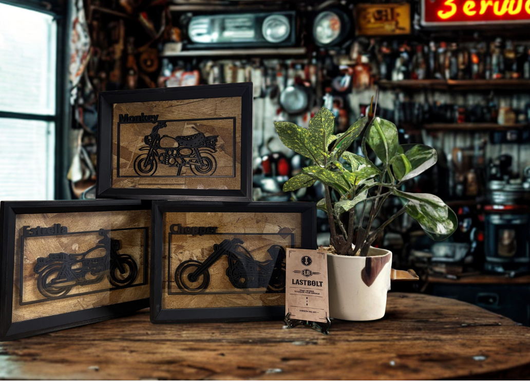 【Black】Motorcycle Frame ArtーLandscape｜バイクフレームアート横型