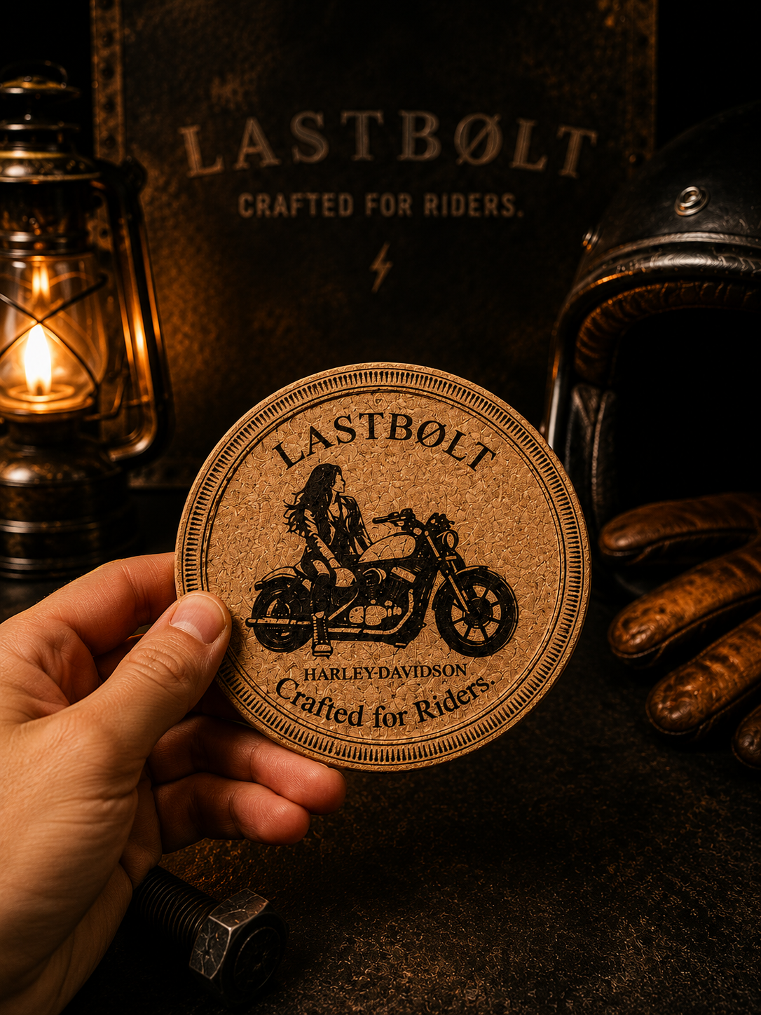 Motorcycle Custom Cork Coaster