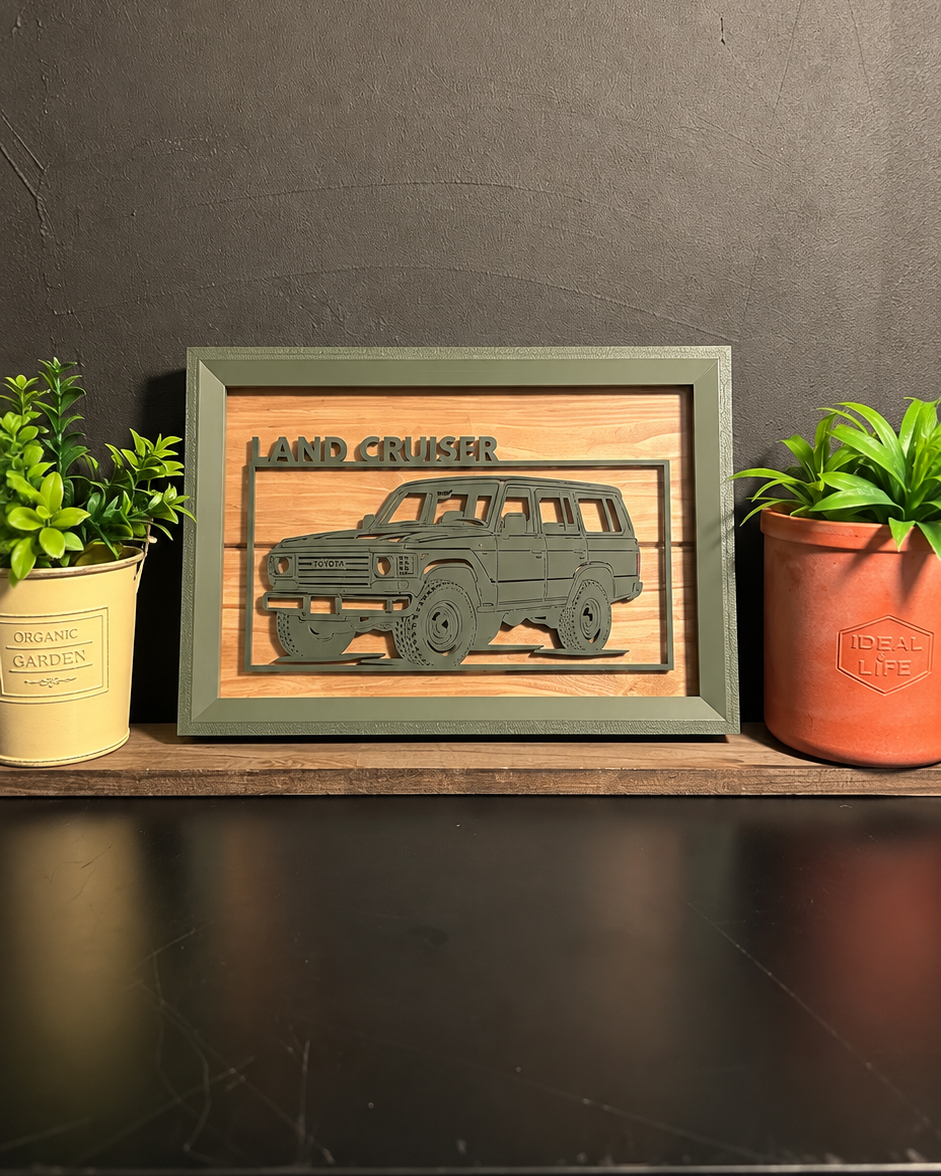 【OLIVE GREEN】 WIDE｜ Car Frame Art