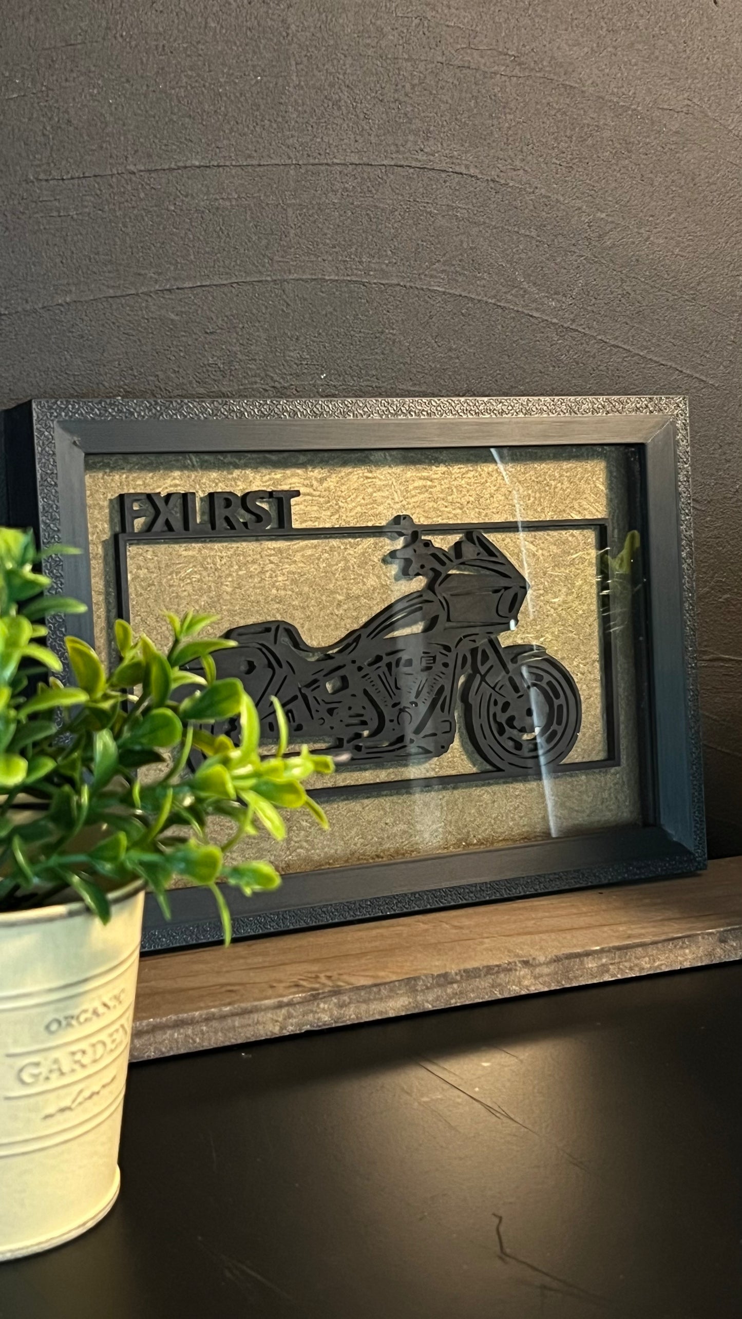 【Black】Custom Motorcycle Frame ArtーLandscape｜バイクフレームアート横型